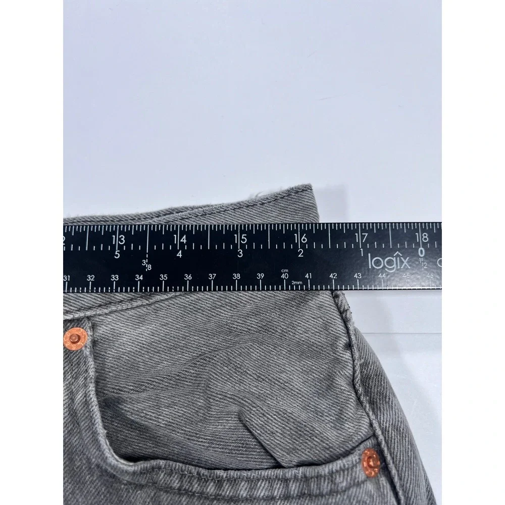Levi's 501 Original Fit Jeans Mens 34x30 Gray Straight Leg Button Fly Denim